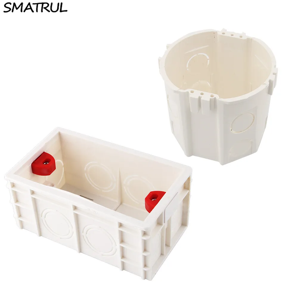 

SMATRUL EU US Standard Wall Round Mounting Dark Box Internal Cassette Wiring Box For Light Switch Socket Electrical Accessories