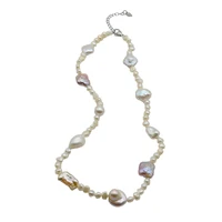 shaped pearl necklace natural freshwater pearl color short necklace small baroque pearl handmade necklace ladies necklace