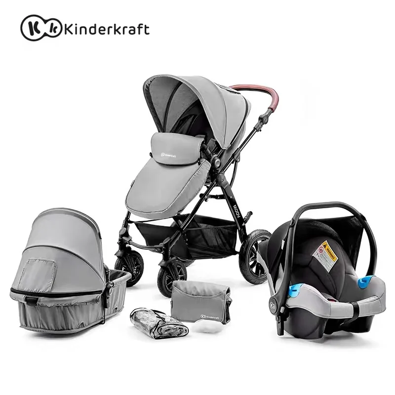 Kinderkraft детская коляска 3 в 1 с автокреслом|Четырехколесная коляска| |