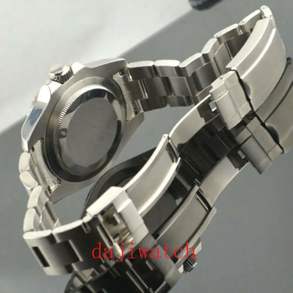 40 мм белый циферблат красный синий круг черный сапфировое стекло