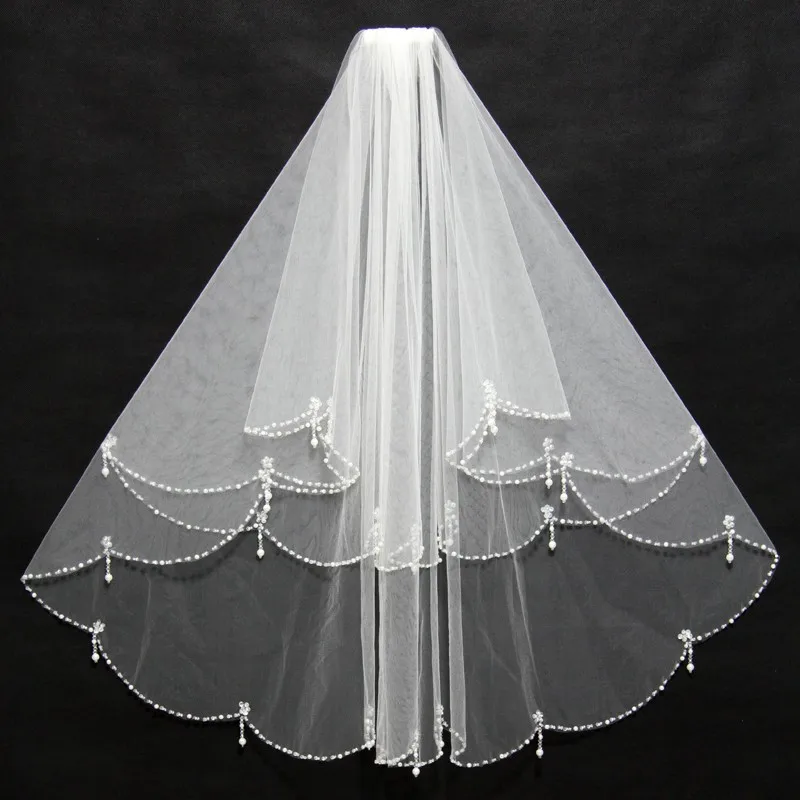 

Long Bridal Veil Women's White/Ivory Wedding Veil Simple Bridal Veil With Comb Long Cathedral Veil velo de novia 3 Meters Long