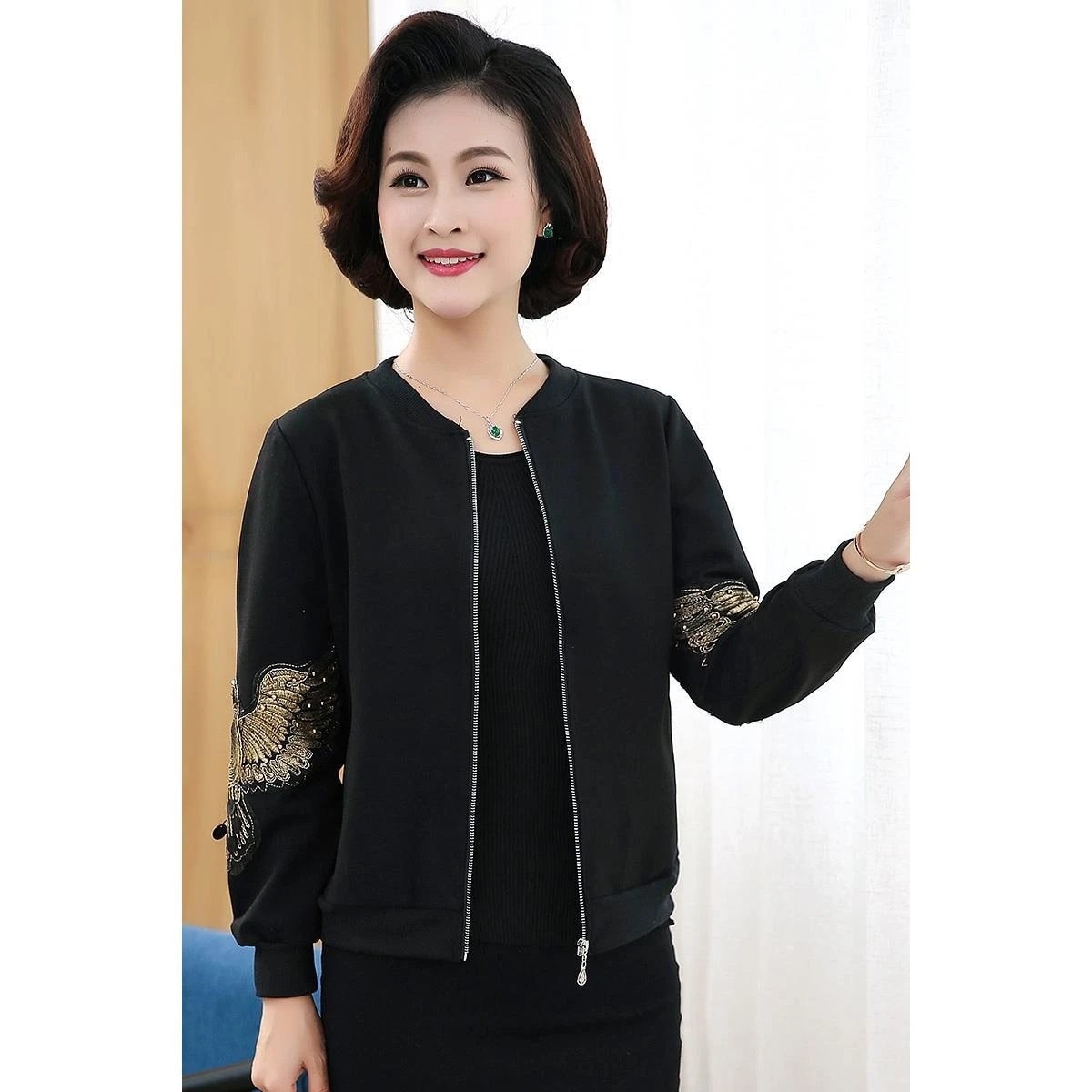 

Women 2021 Spring Autumn Fashion Printed Baseball Jackets Female Short Casual Coats Ladies Floral Embroidery Sportswear W213