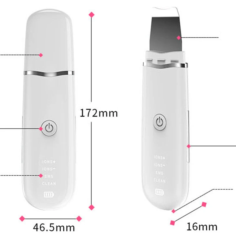 Ultrasonic Deep Face Cleaning Machine Skin Scrubber Remove Dirt Blackhead Reduce Facial Beauty Instrument | Красота и здоровье
