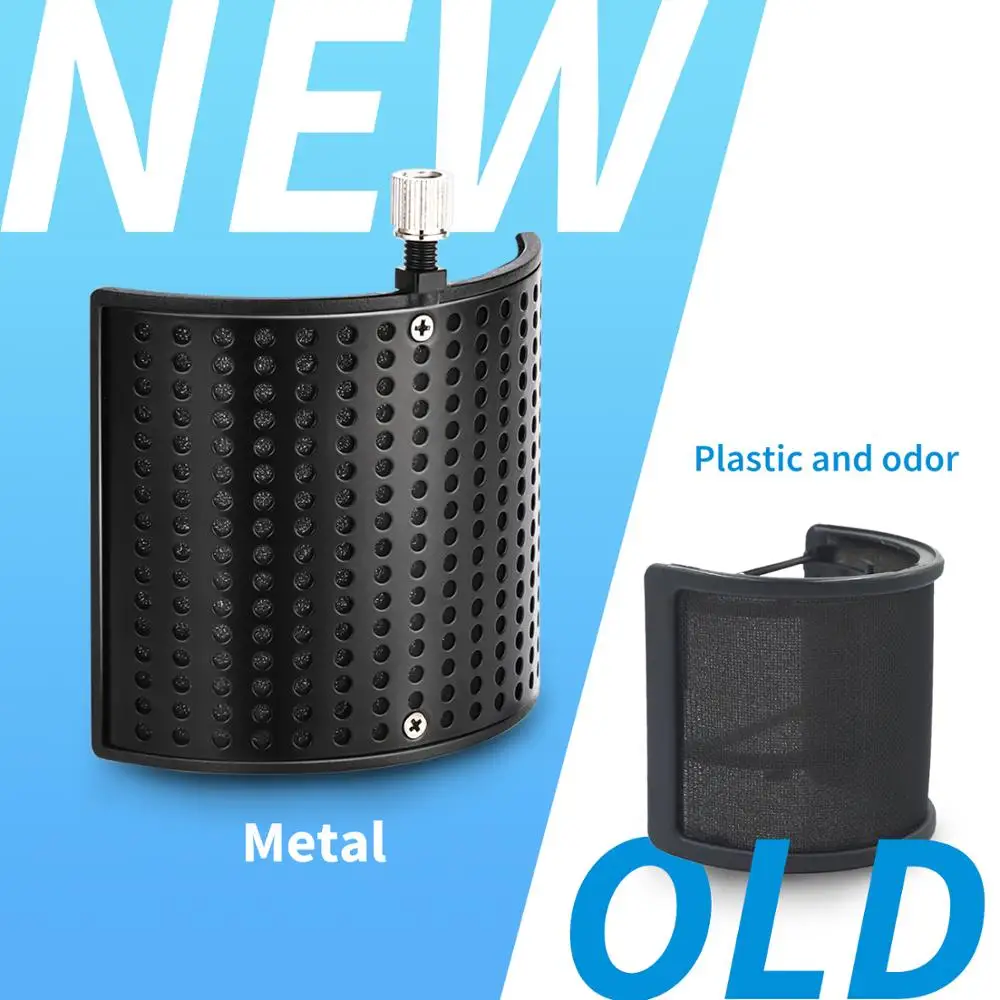 Moukey 3 слоя микрофон поп-фильтр ветрозащитный экран металлический Микрофон Ветер U