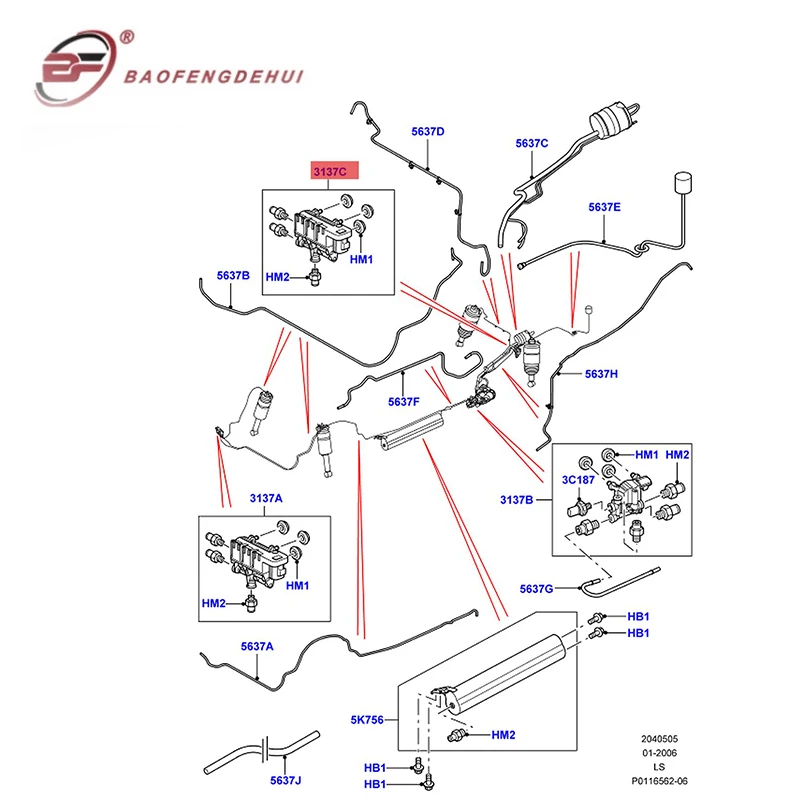 

Transfer Case Release Solenoid Valve Seat Rear Axle RVH000055 For Land Rover Discovery LR3,3 GCAT 4.4 V8 EFI