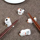 Симпатичная керамическая подставка для палочек Lucky Cat, подставка для палочек, вилок, ложек, ножей, держатель для палочек