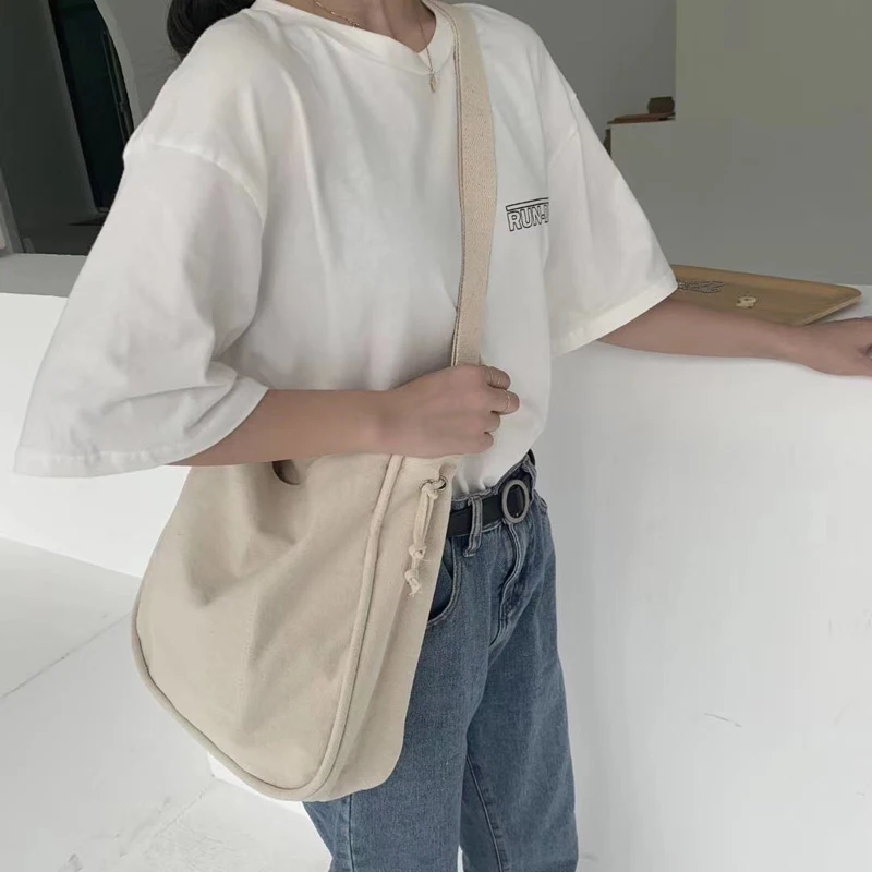 2020 Новая повседневная холщовая Хлопковая женская сумка через плечо в Корейском