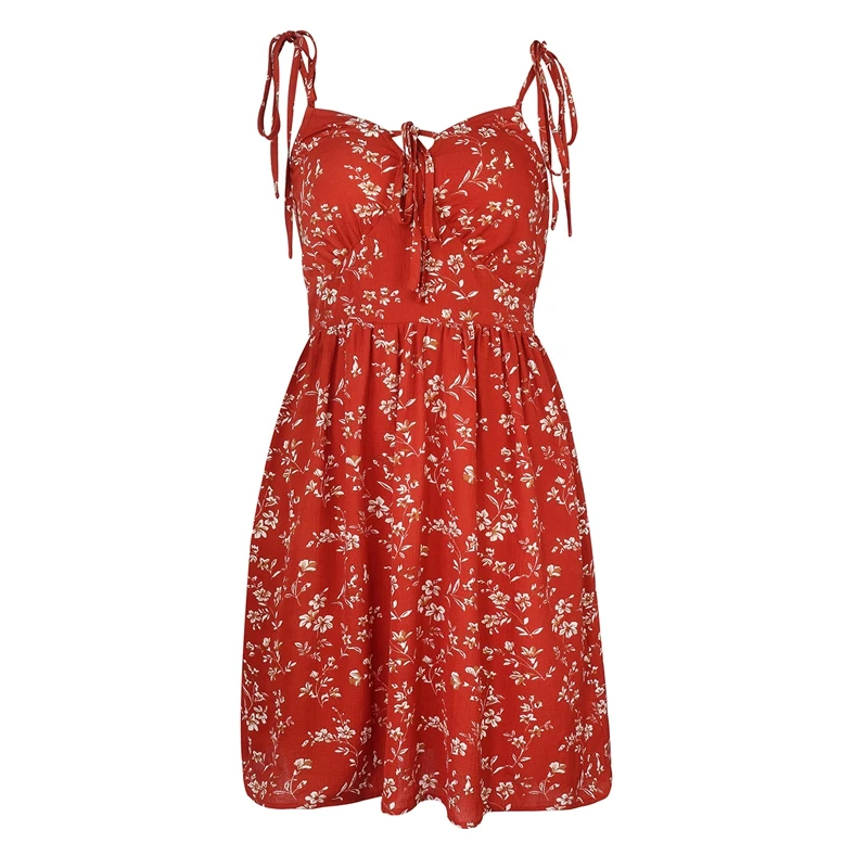 

Floral Print Summer Dress Summer Sexy Backless Sling Beach Dress