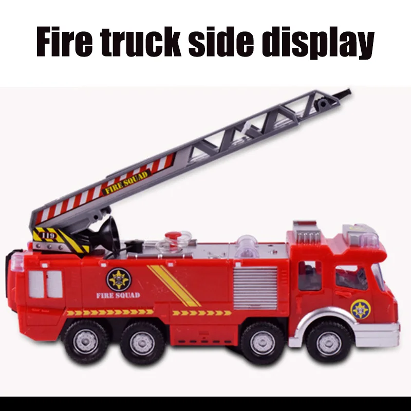 Детская электронная мощная пожарная машина игрушка с водными огнями для