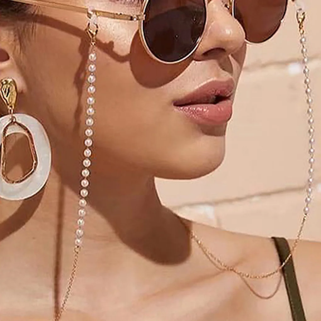 

Fashion Reading Glasses Chain for Women Metal Sunglasses Cords Casual Pearl Beaded Eyeglass chain for glasses women multi style