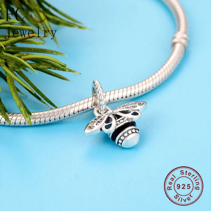 FC Jewelry оригинальный брендовый браслет с подвесками серебро 925 пробы черная эмаль