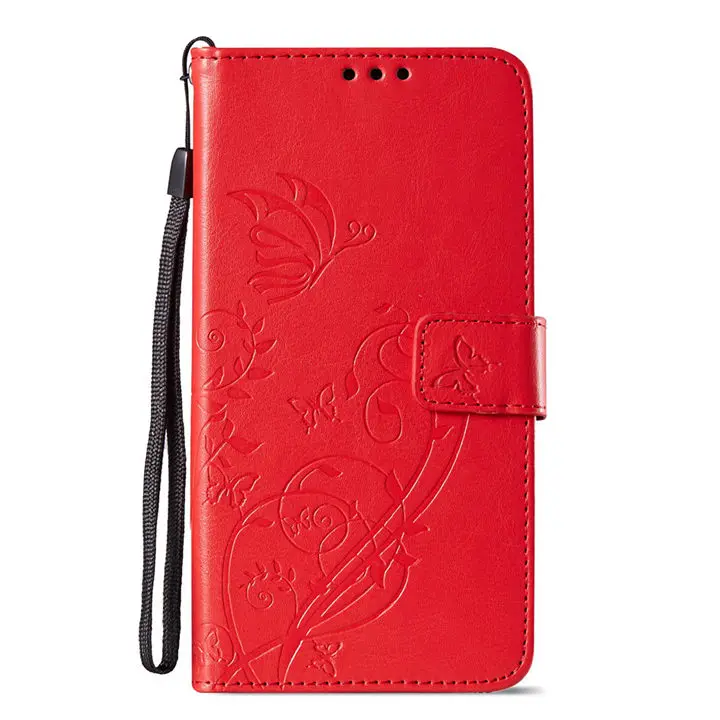 Big Red Чехол для Xiaomi 5X A1 Redmi Note 5A 4X4 4A Note4 Note4X Note5A книга Стиль кошелек кожаный чехол для телефона с тиснением и изображением бабочки P03Z - Цвет: Big Red