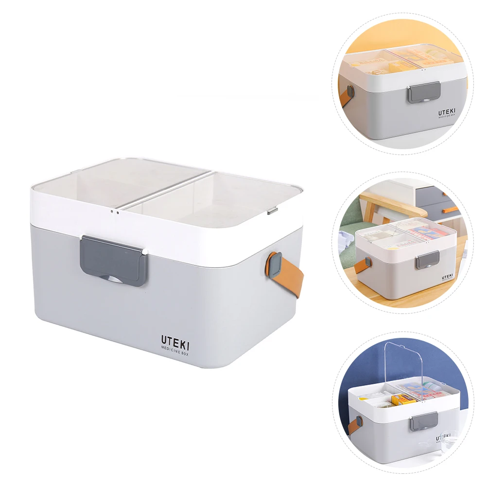 

1pc Medicine Double-layer Portable Case Container Holder for Home Pill Medicine