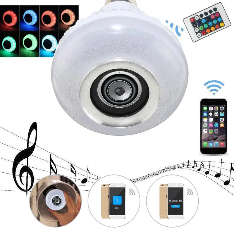 

LED Music Bulb E27 KTV Colorful Wireless MINI Home LED Loudspeaker Smart LED Speaker Gift Bar Lamp Bluetooth 4.0 Audio