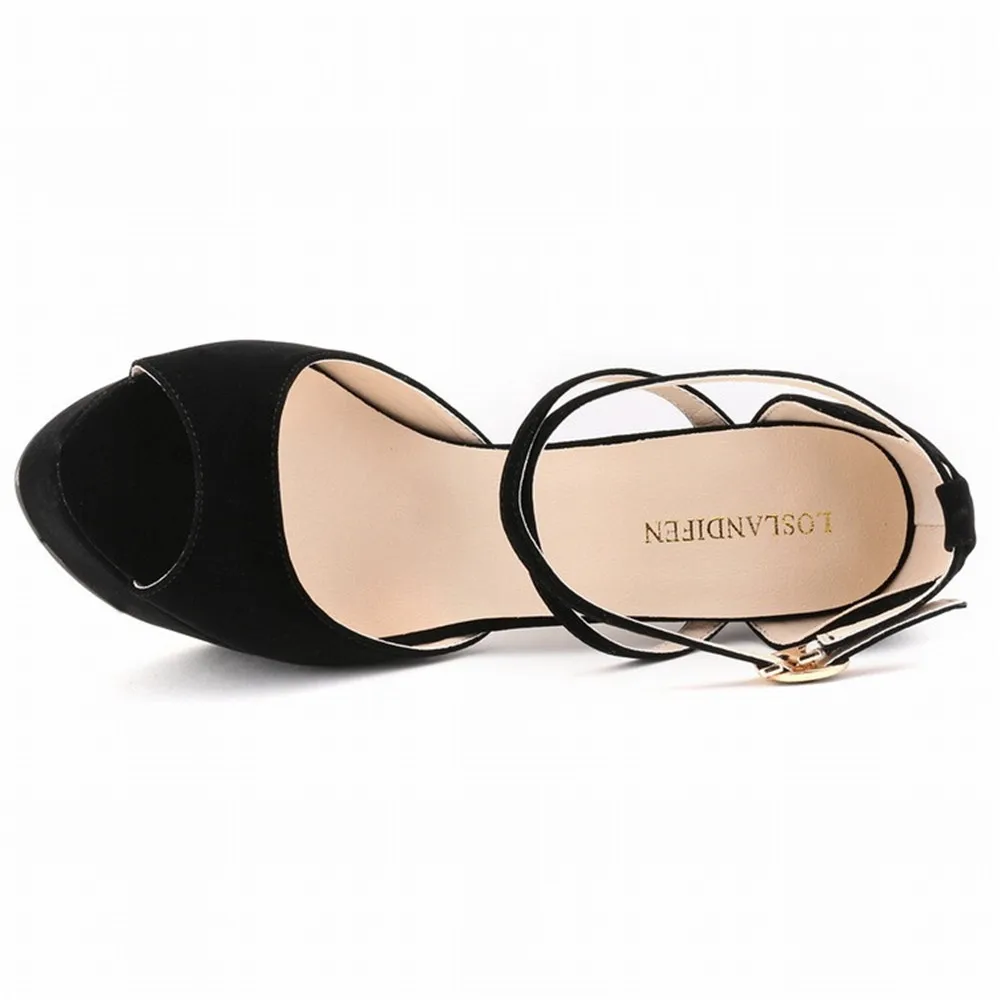 Женские босоножки на платформе и высоком каблуке с ремешками женские свадебные