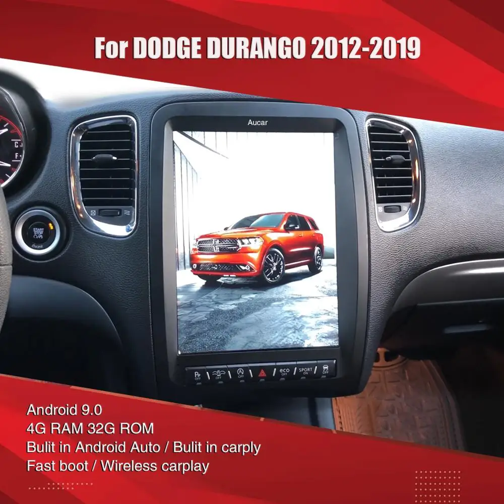 Aucar-راديو السيارة متعدد الوسائط من نوع تسلا ، راديو مع نظام ملاحة GPS ، ستيريو ، 2 din ، لسيارة Dodge Durango ، Android