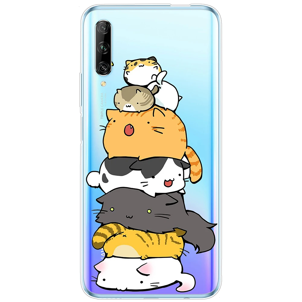 

Case for Huawei Y9s Cute Cat Pattern Premium Tpu Y9 s Transparent Case Dirt Resistant Anti Knock Fitted Case 360 Full Protective