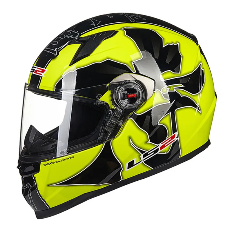 Yellow Samurai LS2 FF358 мотоциклетный шлем анфас мотоциклетный мужской гоночный шлем Moto Casco Capacetes de Motociclista - Цвет: Yellow Samurai