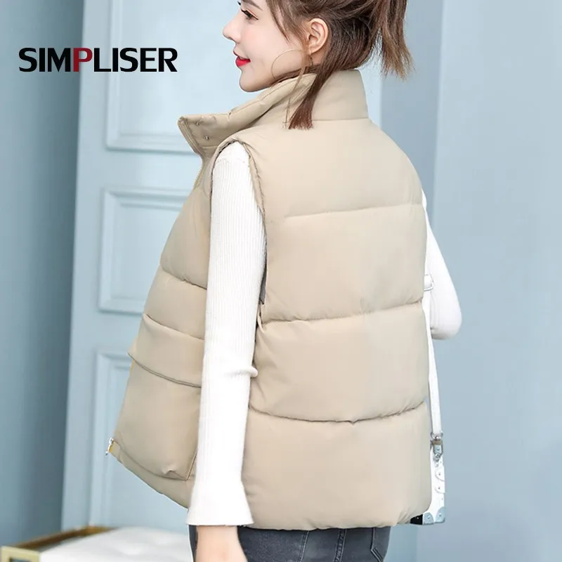 Зимний теплый жилет женская зимняя одежда больших размеров для студентов черные