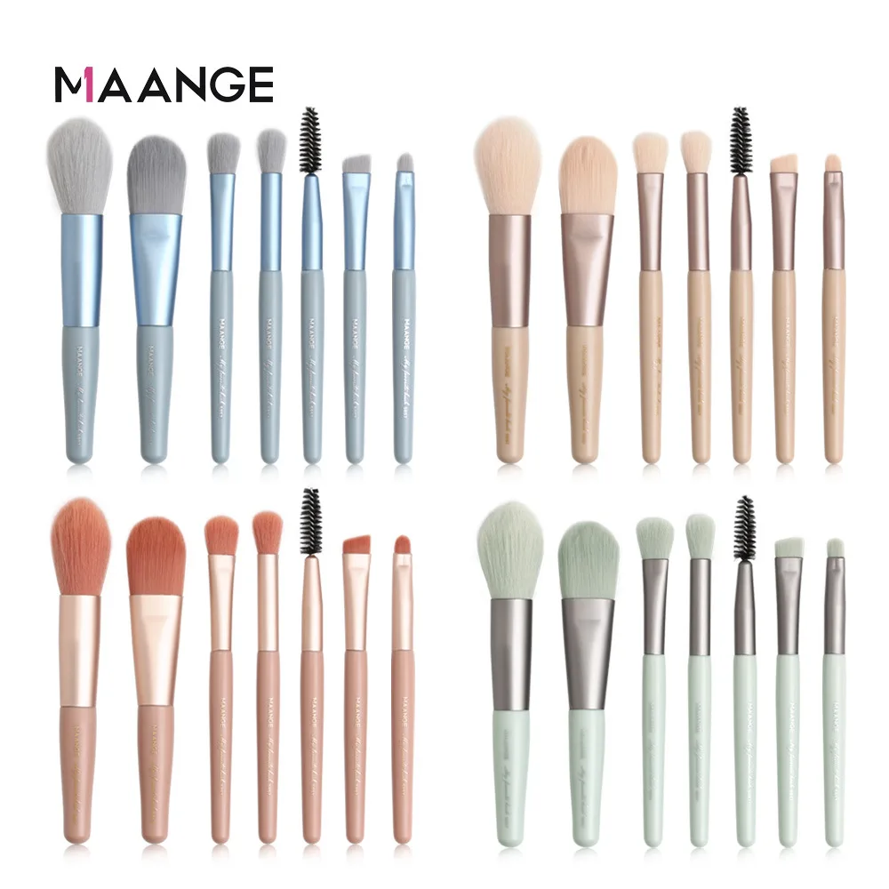 

7pcs Mini Travel Makeup Brushes Set Eye Shadow Blending powder Eyeliner Eyelash Eyebrow Brushes Soft Portable Makeup Beauty Tool