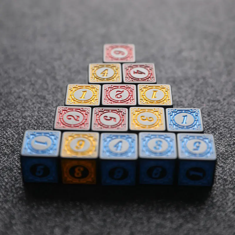 D6 многогранные акриловые игральные кости с квадратными краями 6-сторонние для