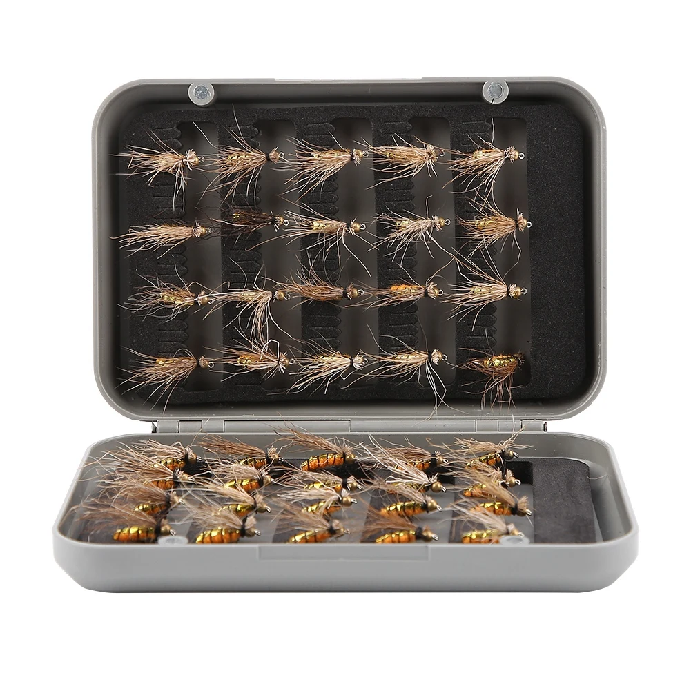 

40pcs Mosquito Fly Fishing Lure Set Artificial Insect Fishing Hooks Tackle With Plastic Box