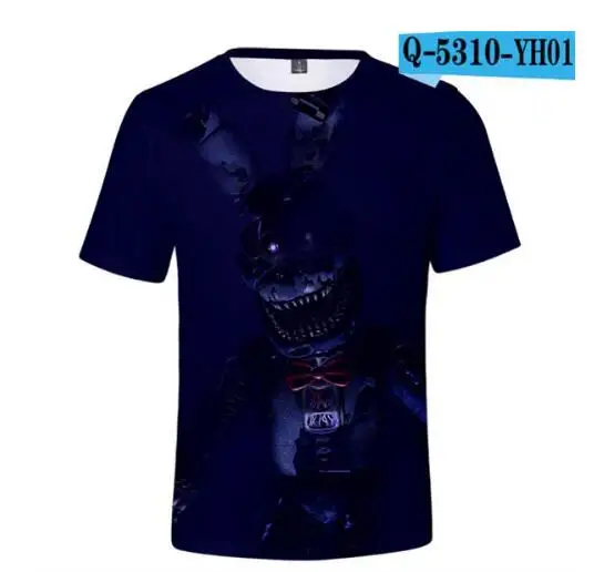 color at picture Новая футболка с 3D принтом «пять ночей с героями мультфильмов» Детская футболка с короткими рукавами для мальчиков и девочек топы, футболка с рисунком из аниме детская одежда - Цвет: color at picture