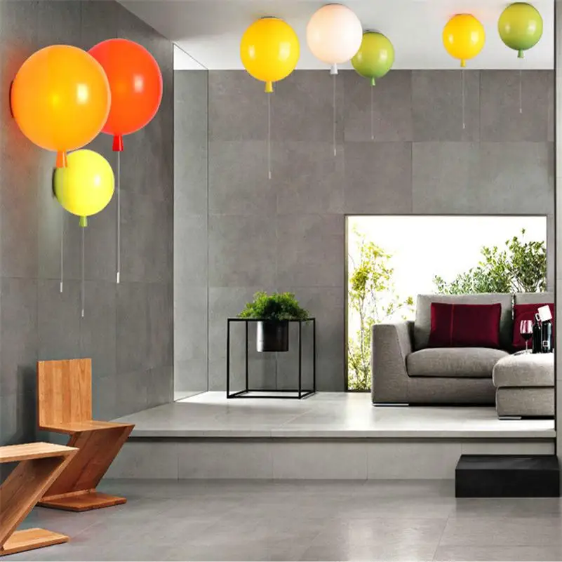 Современный минималистичный цветной воздушный шар E27 Настенные светильники для