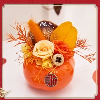 chinese new year decorations artificial potted plant everlasting flower persimmon ruyi spring festival table decoration