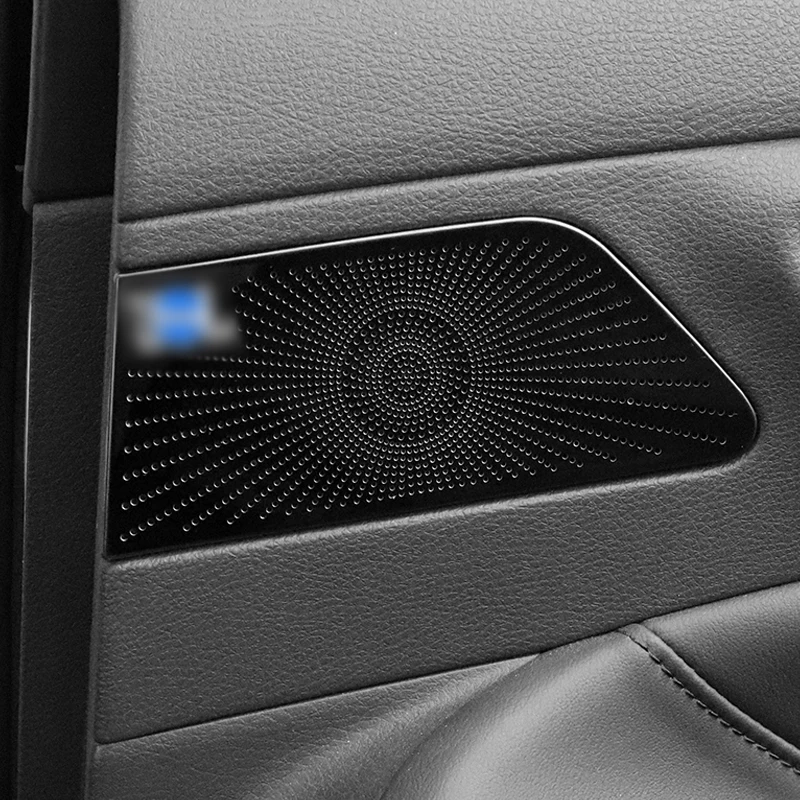 QHCP Car Rear Door Speaker Cover Stainless Steel Loudspeaker Frame 2Pcs Fits For Toyota Avalon 2019 2020 2021 Interior Accessory |