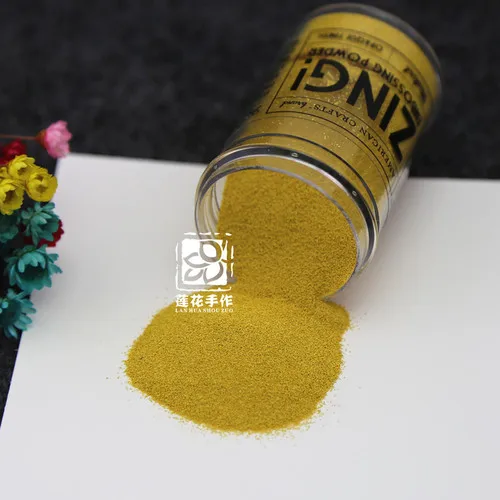 Mustard yellow Металлический рельефный порошок для теснения Скрапбукинг поздравительная открытка материал тисненый порошок DIY металлический лак золотой материал - Цвет: Mustard yellow