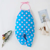 2021 cute strap girls kids romper summer cotton jumpsuits suspender trousers baby girls clothes cool dot print infant rompers