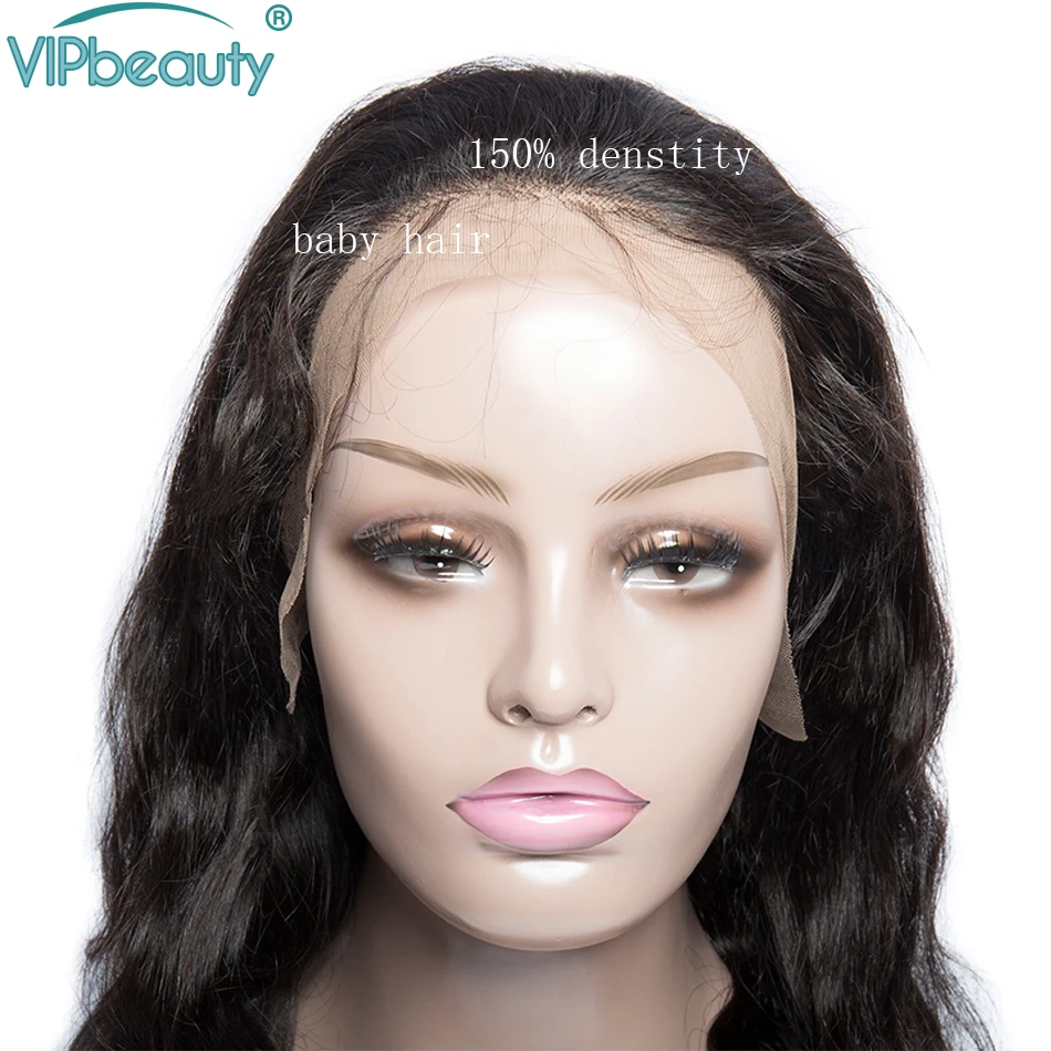 VIPbeauty 360 Кружева передние парики с детскими волосами бразильские волнистые волосы Remy парики из натуральных волос на возраст от 10 до 24 дюймов