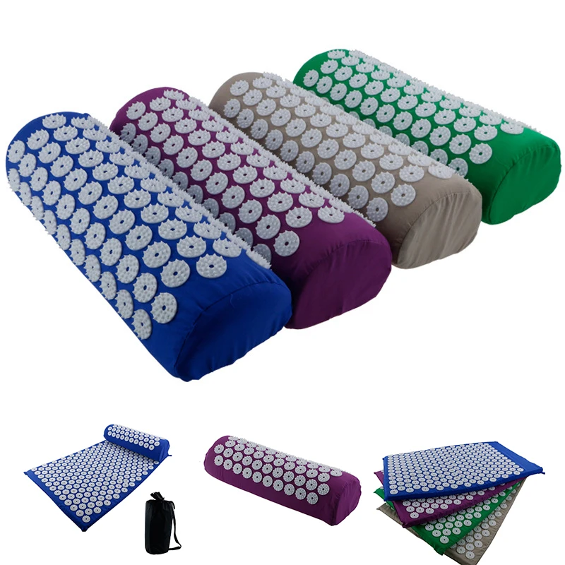 

Acupressure Mat and Pillow Massage Set Acupuncture Floor Pad Relieve Back Neck Sciatic Headaches and Pressure Point Pain