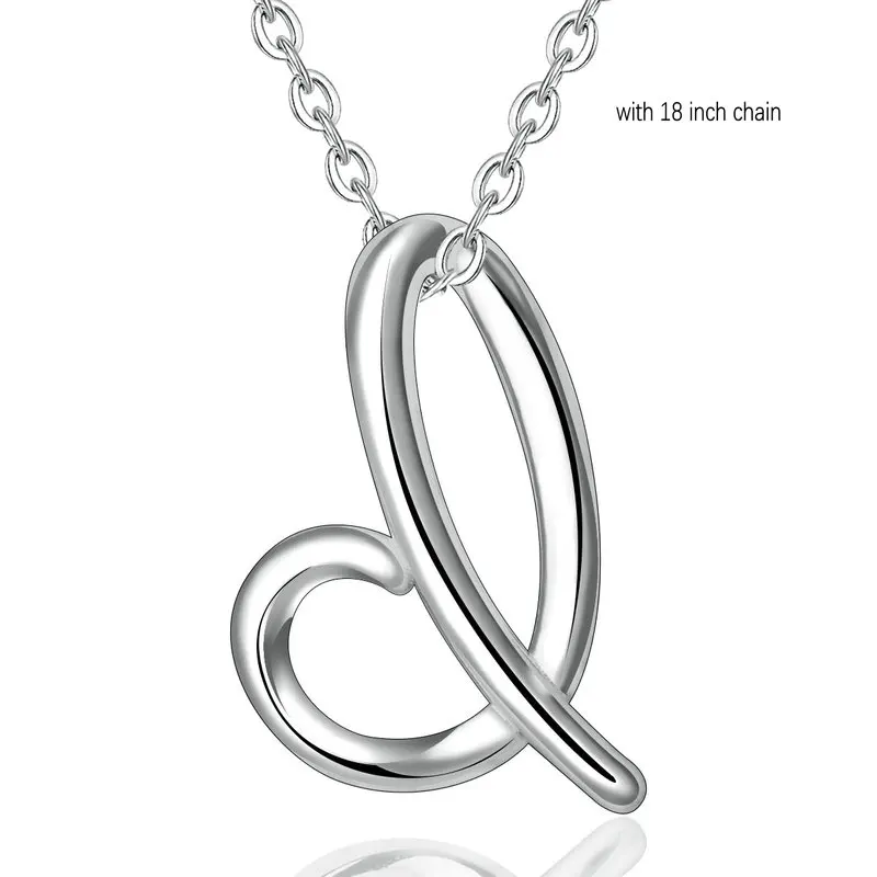 add 18 inch chain i EUDORA уникальное 925 пробы Серебряное ожерелье с подвеской в виде буквы A& B для женщин и мужчин модное персонализированное ювелирное изделие подарок для девочки CYD109 - Окраска металла: add 18 inch chain i