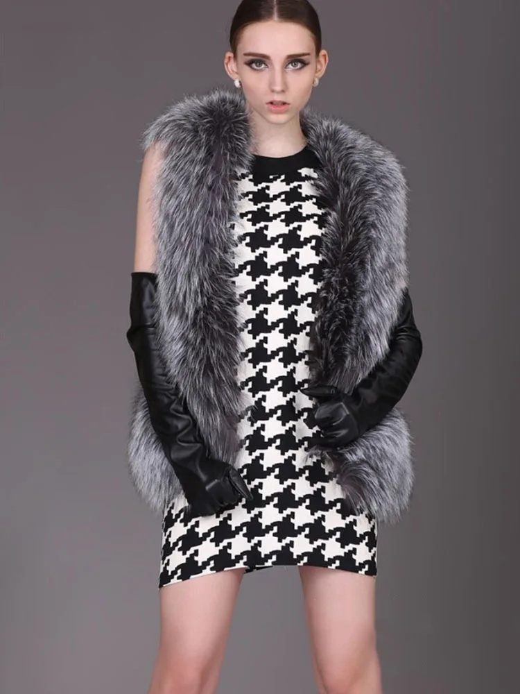 

Faux Fox Fur Vest 2021 Women Coat Jacket Fake Fur Vest Elegant Fluffy Veste Fourrure Femme Autumn Winter Fashion Shaggy Luxury