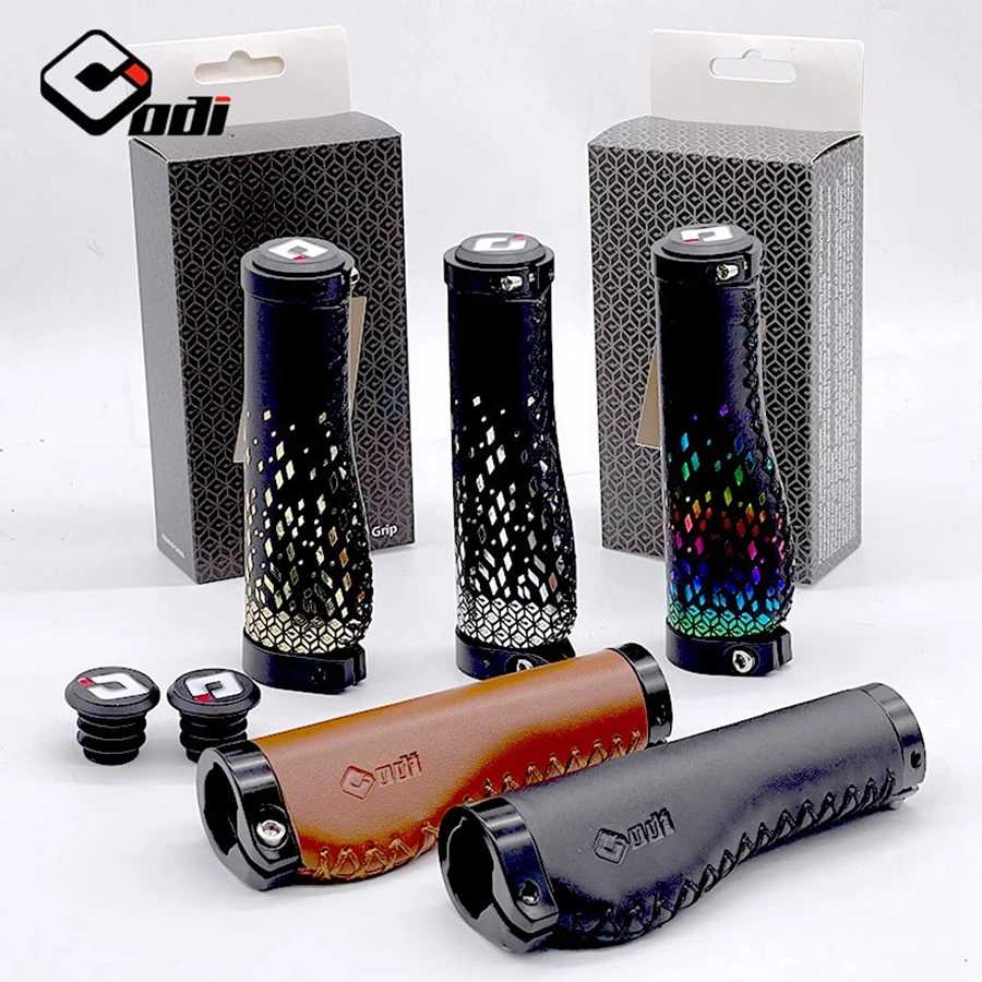 Odi Fiber genuin Leather Bike Grip Bicycle Handlebar Cover Scooter Retro Hand sewing Grips MTB Road Bike Cycling Accessories