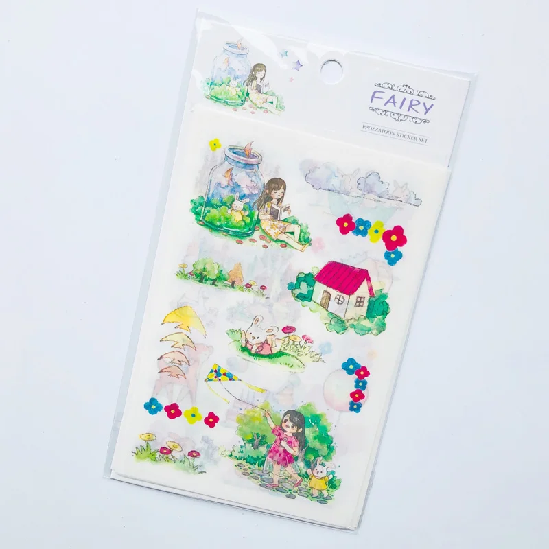 

6 Sheets Fairy Tales Cartoon Animals Paper Sticker Adhesive Stick Label Hand Account Decoration