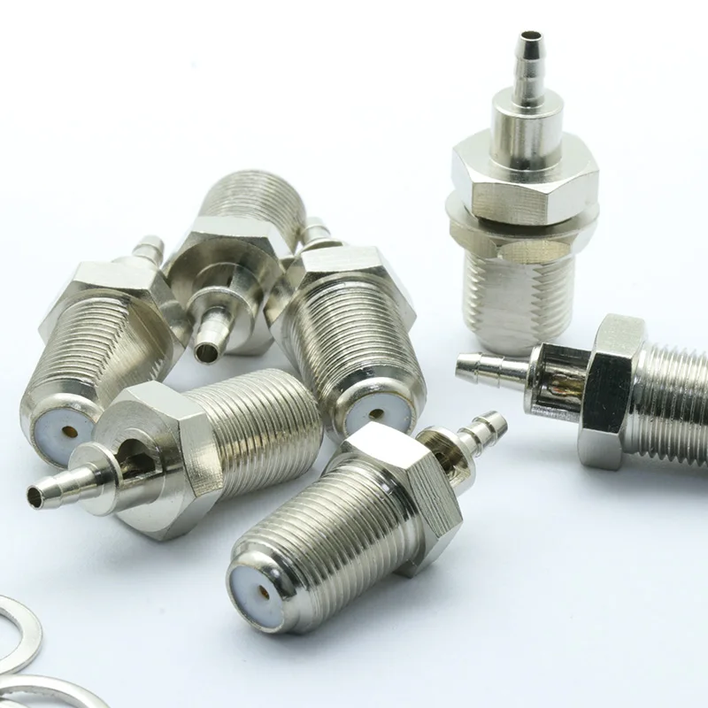 

100pcs/lot RF Connector F Female Jack Nickel Plated F Socket Soldering Wire Connector for Coaxial RG316 RG178 Cable