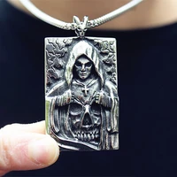 %e3%80%90316l stainless steel%e3%80%91 european and american punk retro masked death cross skull pendant men and women jewelry necklace
