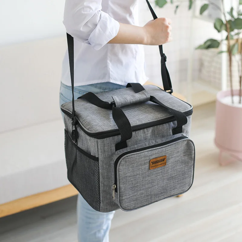 

Portable Thermal Cooler Bag Picnic Food Beverage Drink Fresh Keeping Organizer Insulated Lunch Box Zipper Tote Accessories Case