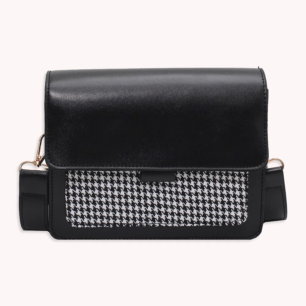 

Popular Simple Female Daily Bag Fashion Flap Messenger Bag Portable Plaid Pattern Leather Shoulder Handbag Totes