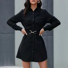 Minivestido de primavera con cuello vuelto, manga larga, ajustado, elegante, informal, 2022 (4)