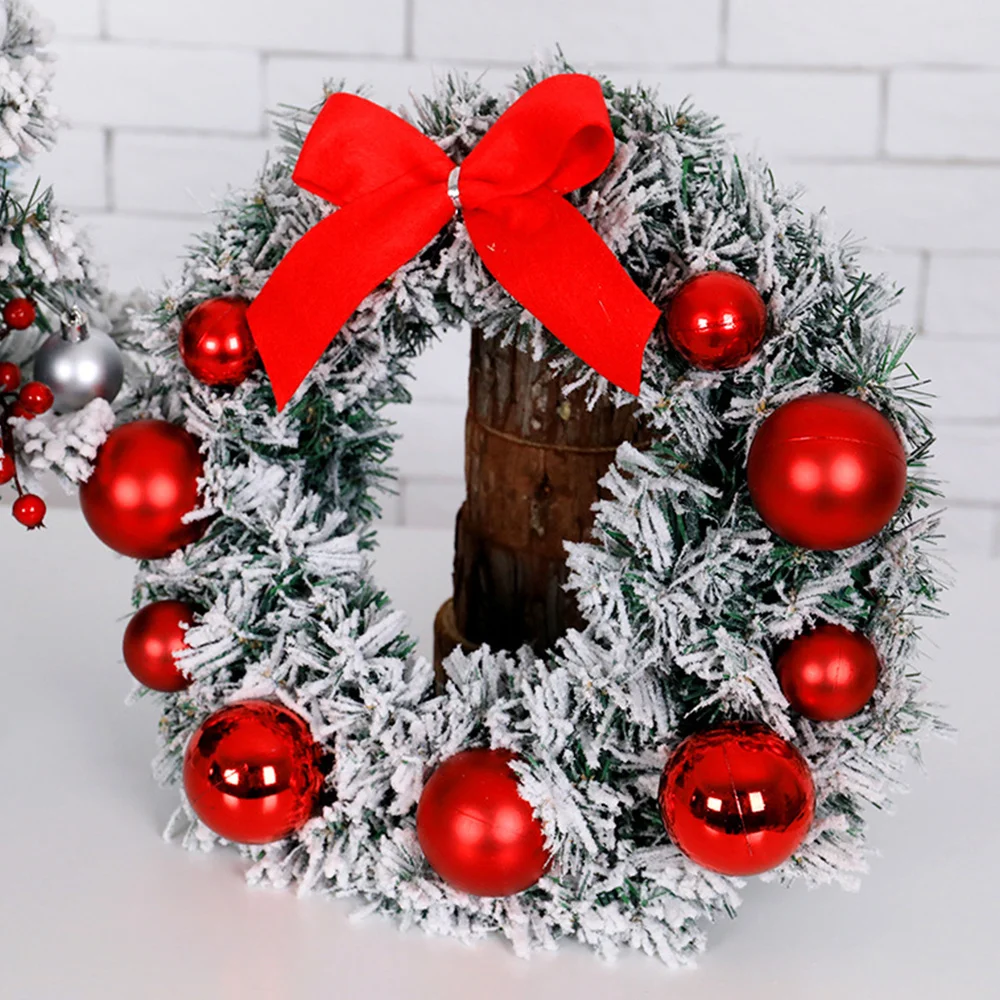 

1Pc Simulated Flocking Cedar Garlands Christmas Hanging Wreaths Party Decors