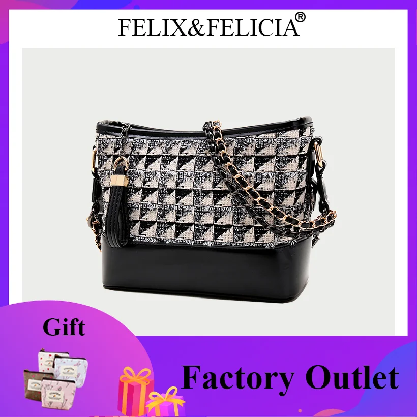 

FELIX&FELICIA High Quality Women Shoulder Bag Luxury Handbags Designer Ladies Fashion Pu Leather Crossbody Messenger Chain Bags