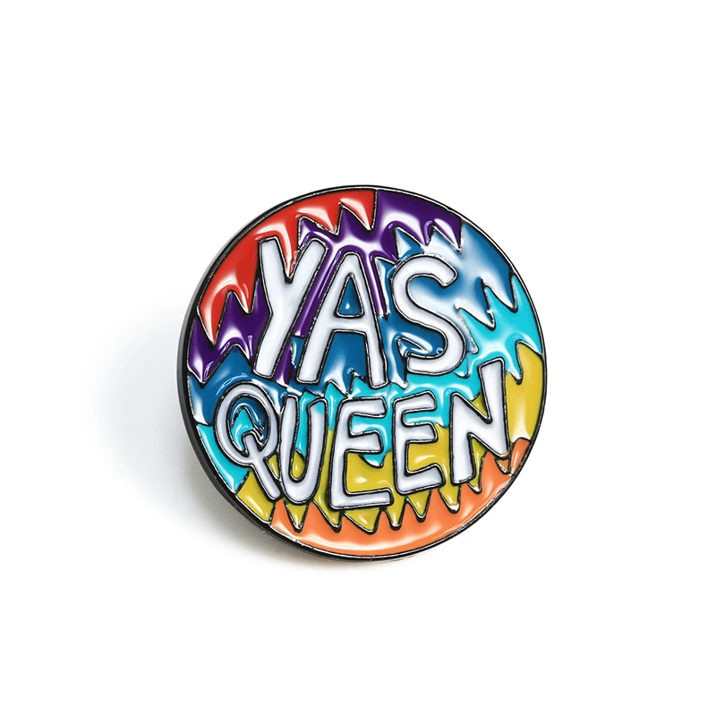 Женская/Мужская брошь с эмалью яркая круглая Радужная на булавке значки рюкзак |