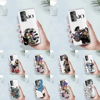 jojo anime bizarre adventure phone case transparent for huawei mate p 40 30 20 10 pro plus lite x 5g soft tpu clear mobile bags