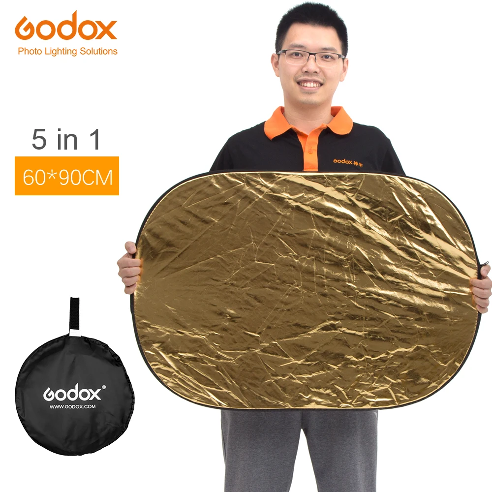 5 в 1 портативный складной овальный отражатель Godox 24*35 дюймов 60x90 см | Электроника