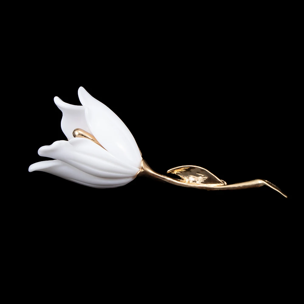 Великолепная белая брошь из смолы в виде цветка фантастическая сплава форме