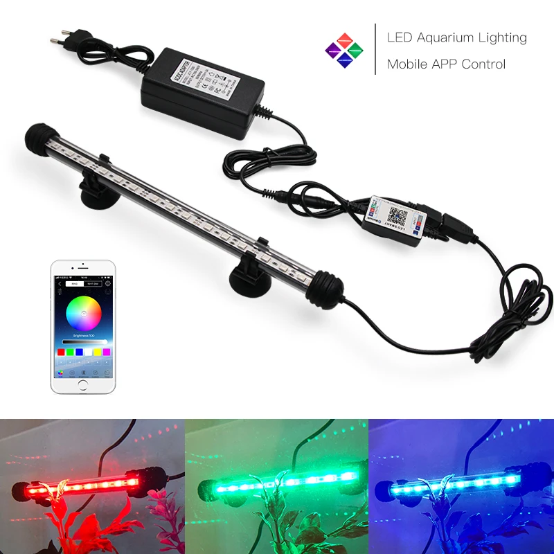 Светодиодная подсветка для аквариума Zhongji RGB морских растений погружной